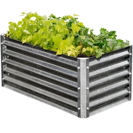 Grillgear Alto Series 22 x 40 x 17 in. Rectangle Galvanized Metal Raised Garden Bed GR2575963